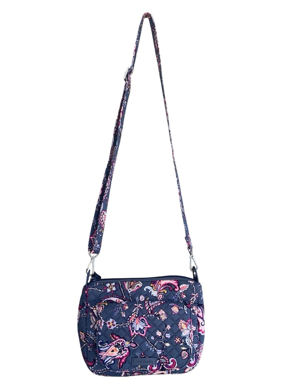 VERA BRADLEY Bag Quilted Crossbody Gray Pink Paisley Adjustable Strap